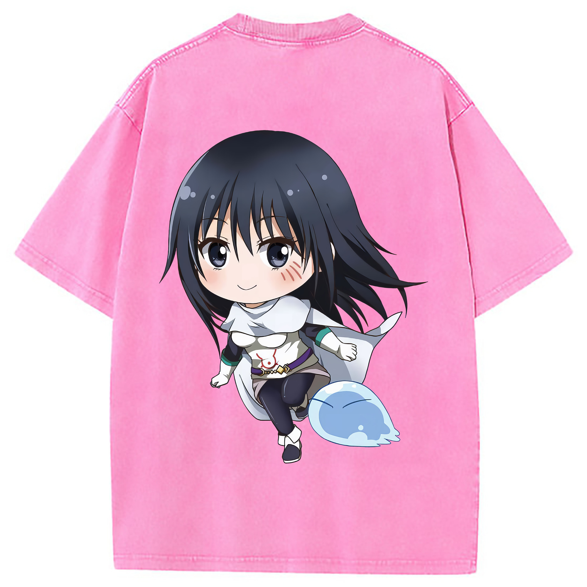 （画像用） 転スラ Regarding Reincarnated to Slime 綿100% ヴィンテージ風 半袖Tシャツ（背面プリント）
